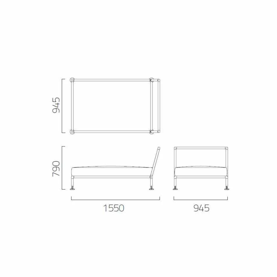 Moderní designové křeslo Lehátko do zahrady vyrobené v Itálii - Ontario1 Viadurini