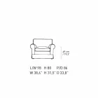 Klasické křeslo do obývacího pokoje čalouněné látkou Made in Italy - Andromeda Viadurini