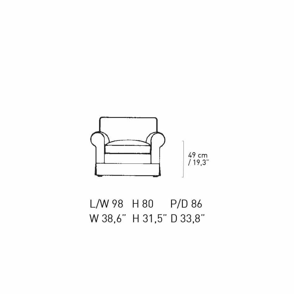 Klasické křeslo do obývacího pokoje čalouněné látkou Made in Italy - Andromeda Viadurini