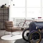 Klasické křeslo v provedení ocel a umělá kůže hnědé nebo černé - Kendy Viadurini