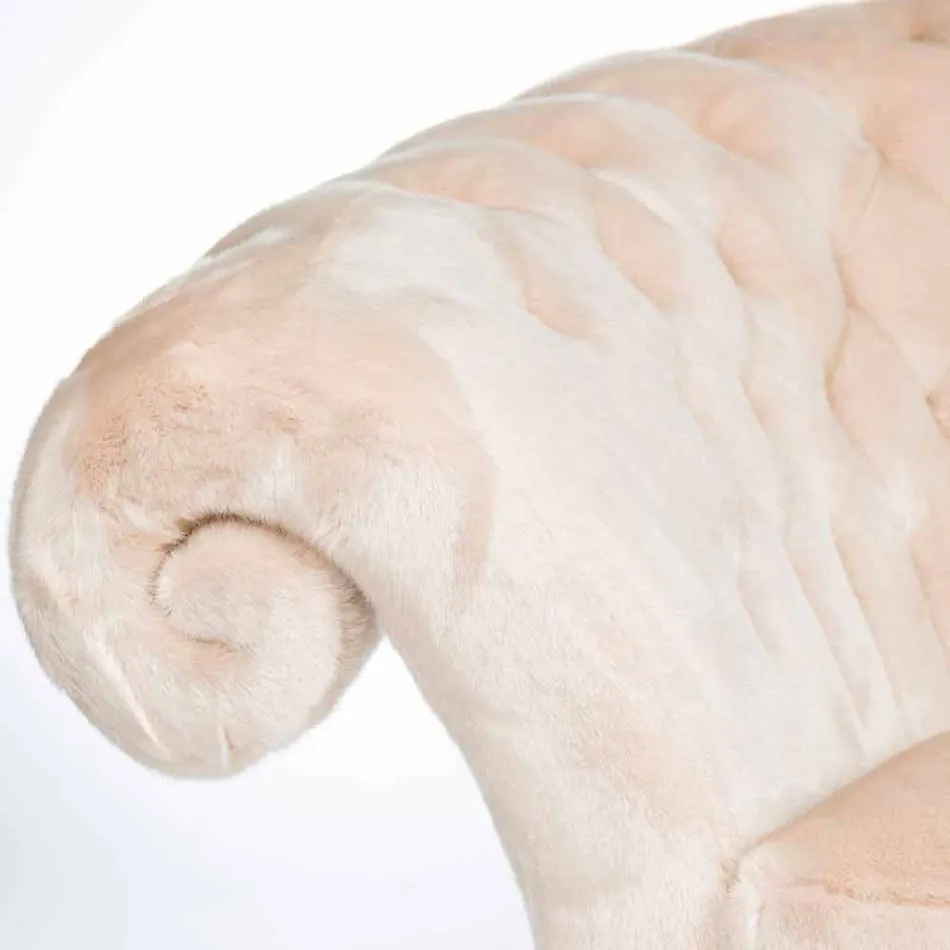 Křeslo obráběné prošívané umělé kožešiny Balma Viadurini