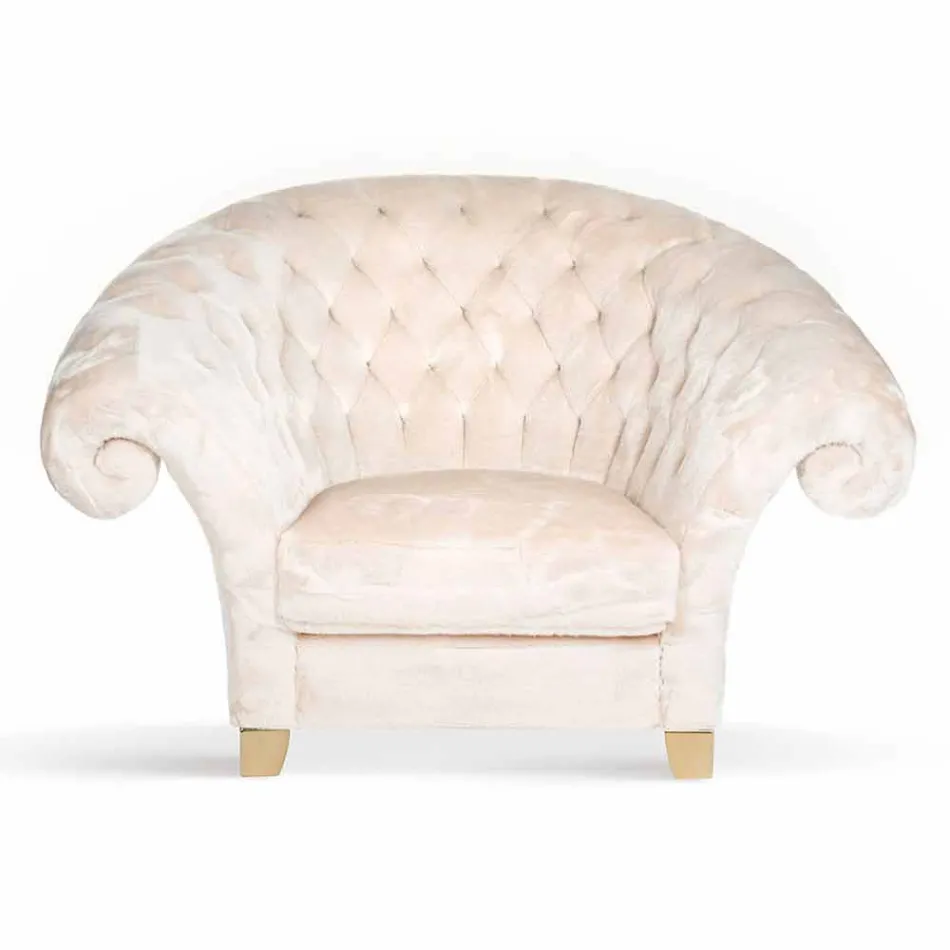 Křeslo obráběné prošívané umělé kožešiny Balma Viadurini