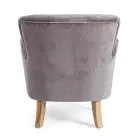 Klasické dřevěné křeslo a čalouněný sedák z prošívané bavlny - Monny Viadurini