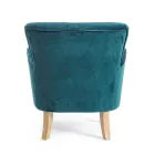 Klasické dřevěné křeslo a čalouněný sedák z prošívané bavlny - Monny Viadurini