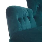 Klasické dřevěné křeslo a čalouněný sedák z prošívané bavlny - Monny Viadurini