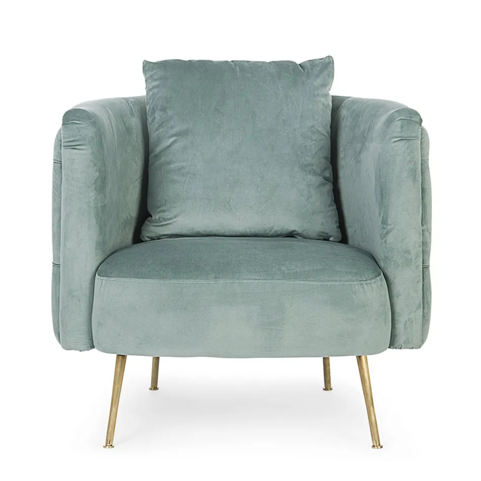 Klasické křeslo z čalouněného dřeva se sametovým efektem Homemotion - Nichy Viadurini