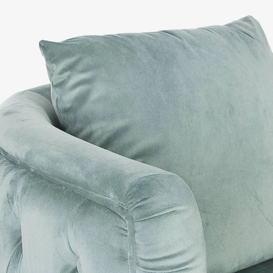 Klasické křeslo z čalouněného dřeva se sametovým efektem Homemotion - Nichy Viadurini