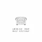 Klasické křeslo potažené kůží s dřevěnými nožičkami vyrobené v Itálii - Idra Viadurini