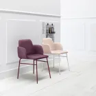 Vysoce kvalitní barevné křeslo z látky a kovu Made in Italy - Molde Viadurini