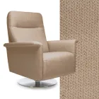 Křeslo s otočnou ocelovou základnou a podnožkou Made in Italy - Valentina Viadurini