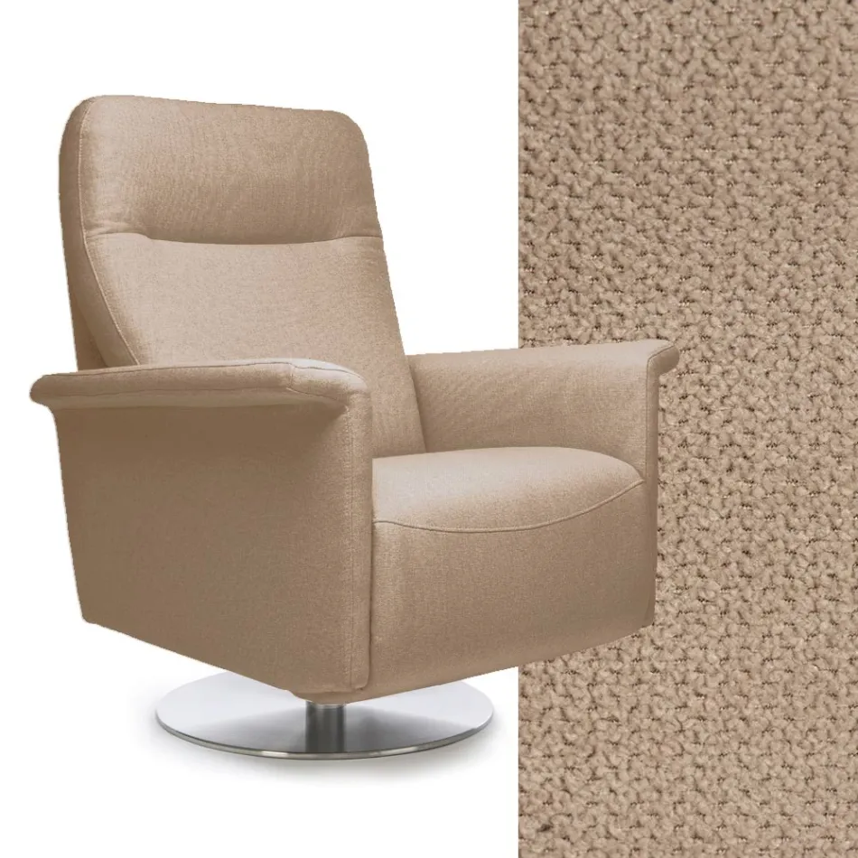 Křeslo s otočnou ocelovou základnou a podnožkou Made in Italy - Valentina Viadurini