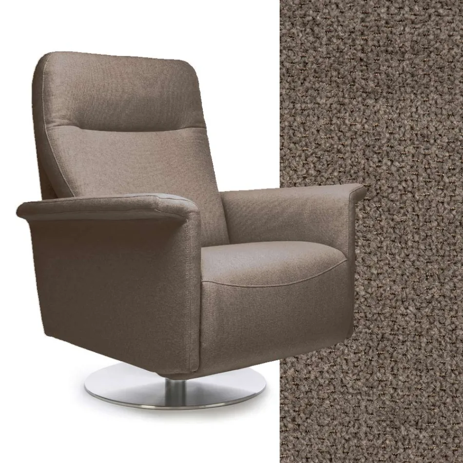 Křeslo s otočnou ocelovou základnou a podnožkou Made in Italy - Valentina Viadurini