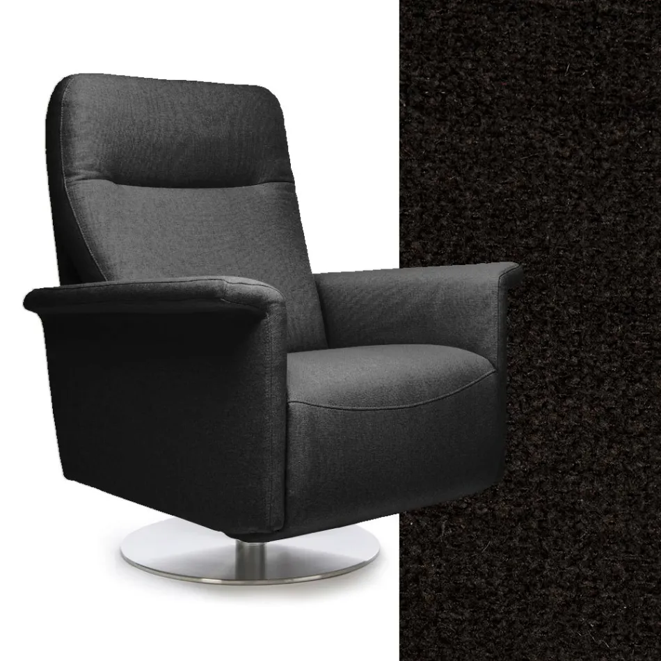 Křeslo s otočnou ocelovou základnou a podnožkou Made in Italy - Valentina Viadurini