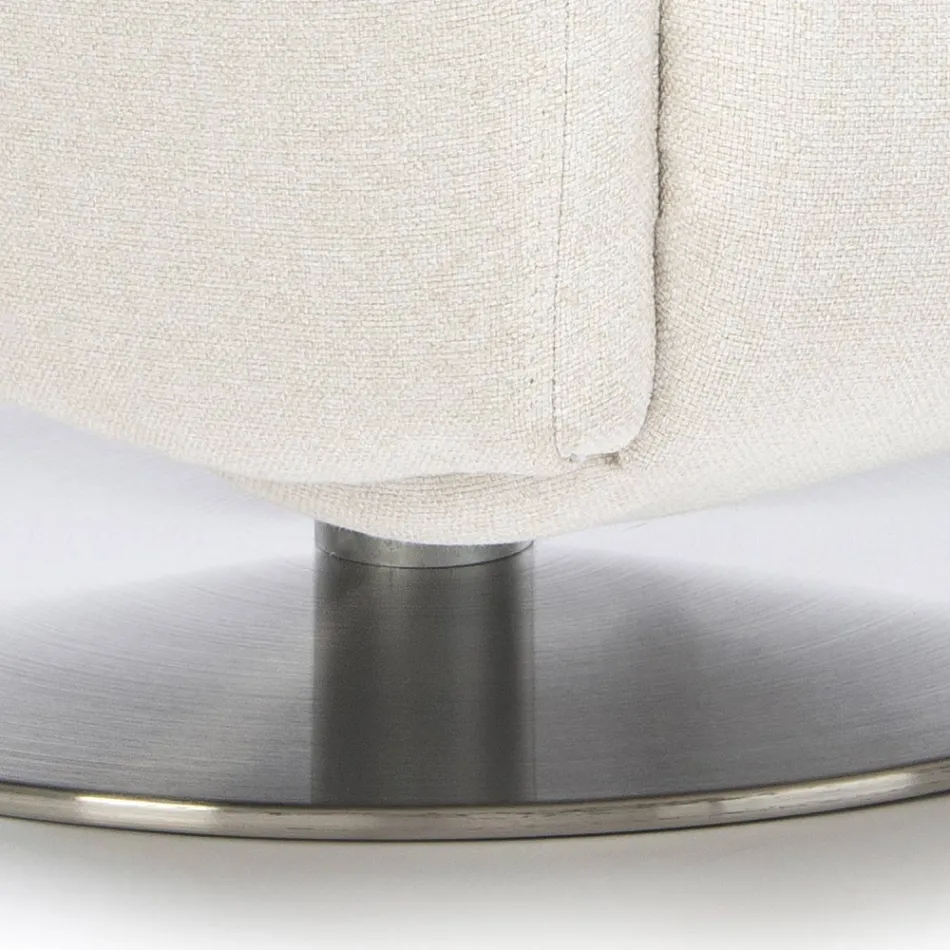 Křeslo s otočnou ocelovou základnou a podnožkou Made in Italy - Valentina Viadurini