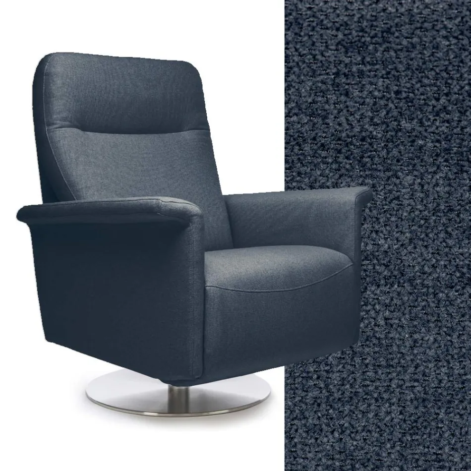 Křeslo s otočnou ocelovou základnou a podnožkou Made in Italy - Valentina Viadurini