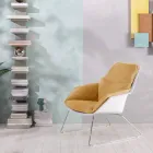 Křeslo s kovovou základnou, polypropylenovou strukturou a látkovými polštáři - tablet Viadurini