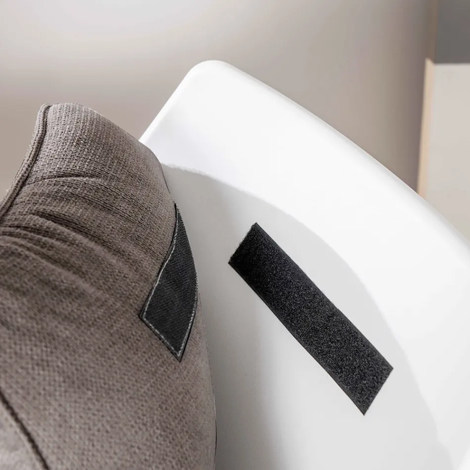 Křeslo s kovovou základnou, polypropylenovou strukturou a látkovými polštáři - tablet Viadurini