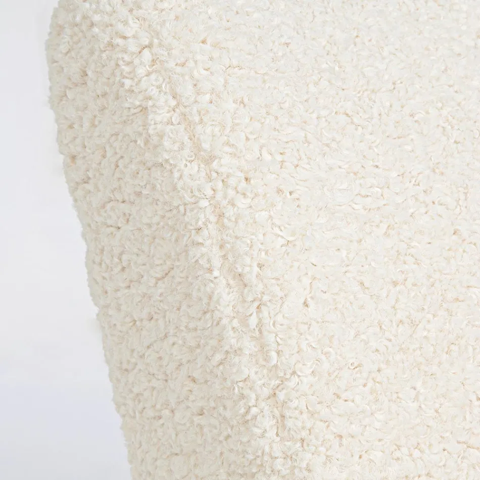 Křeslo s područkami z pryžového dřeva a sedáku s vlněným efektem - Patrizia Viadurini