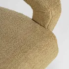 Křeslo s područkami z pryžového dřeva a sedáku s vlněným efektem - Patrizia Viadurini