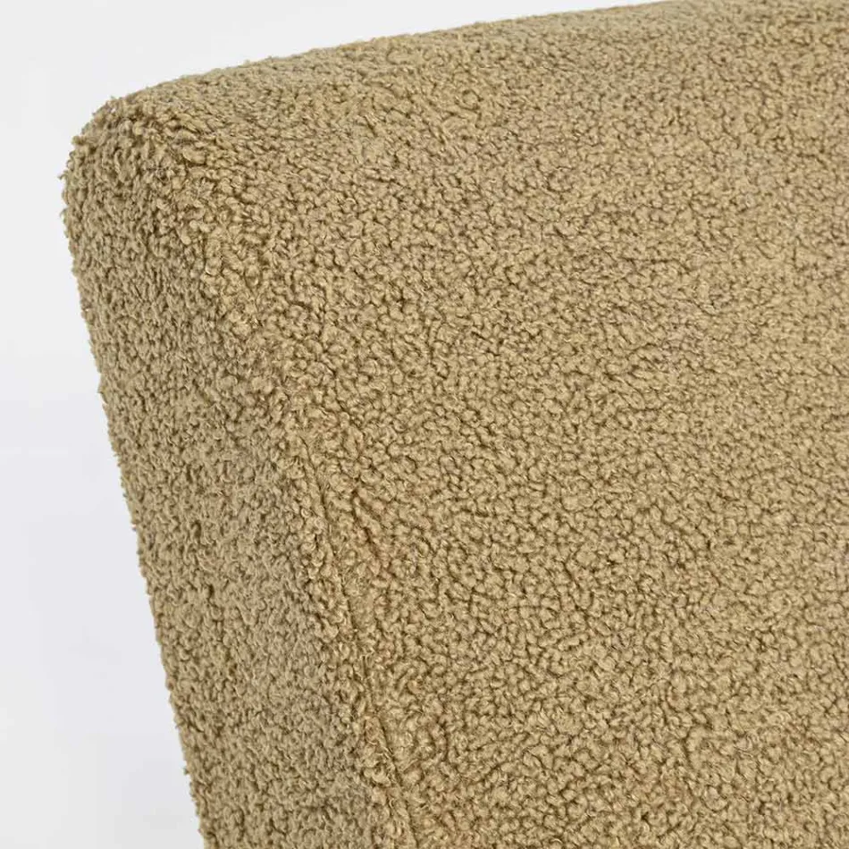 Křeslo s područkami z pryžového dřeva a sedáku s vlněným efektem - Patrizia Viadurini