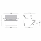 Křeslo s područkami Slide Kami Moderní design vyrobený v Itálii Viadurini