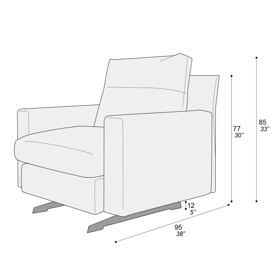 Křeslo s polstrováním sedáku z peří a polyesteru Made in Italy - Malizioso Viadurini