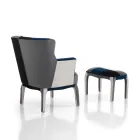 Křeslo s poufem z patchworkové tkaniny - Bromo Viadurini