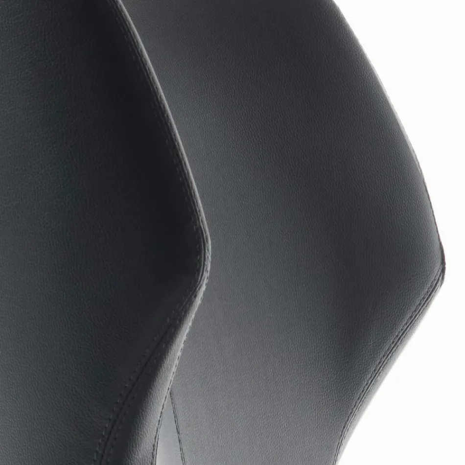 Křeslo s ocelovou konstrukcí a sedákem z ekokůže z grafitu Made in Italy - Reggio Viadurini