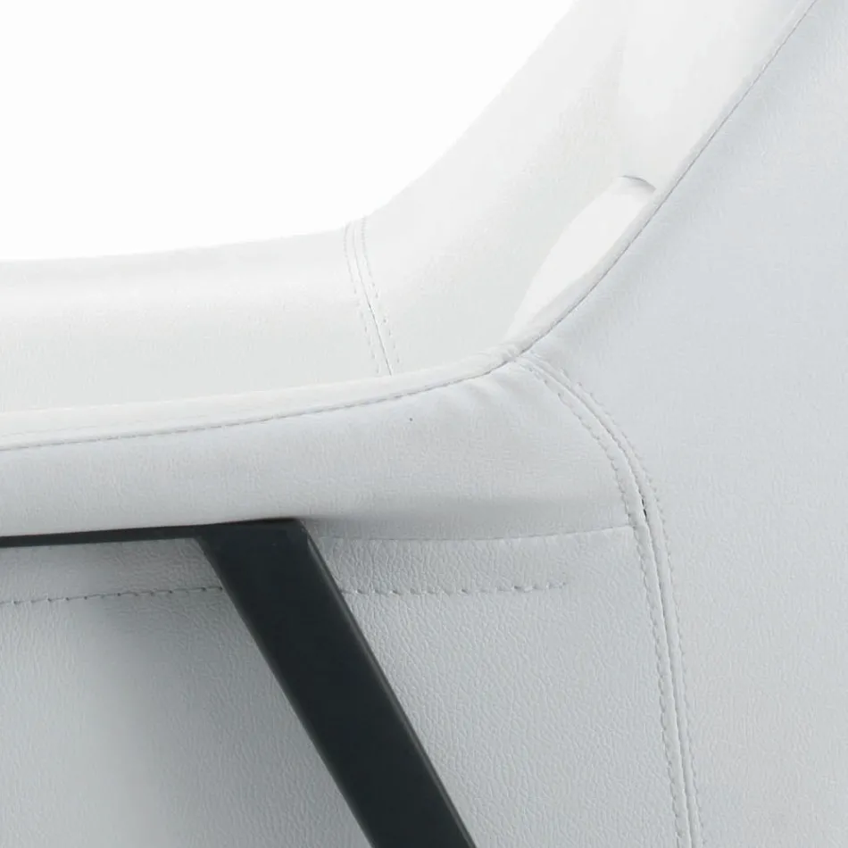 Křeslo s černou ocelovou konstrukcí a sedákem z ekologické kůže Made in Italy - Modena Viadurini