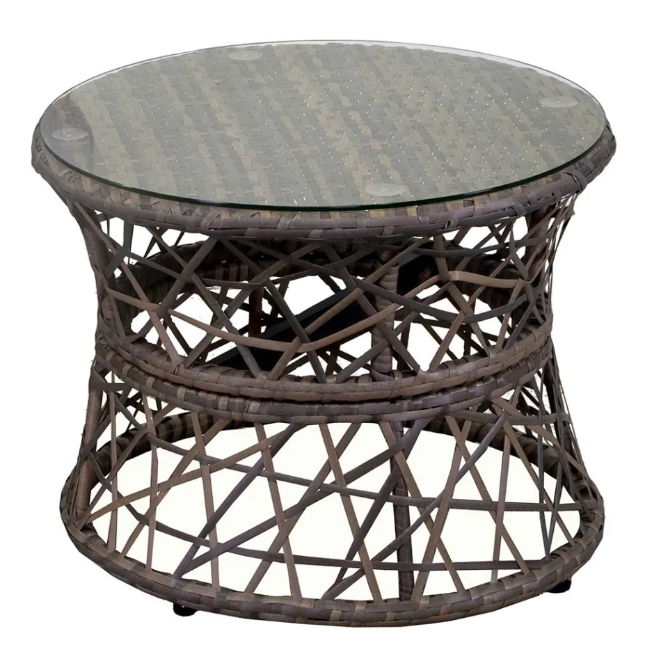 Křeslo s hliníkovým rámem potaženým polyratanem a konferenčním stolkem - Puntina Viadurini