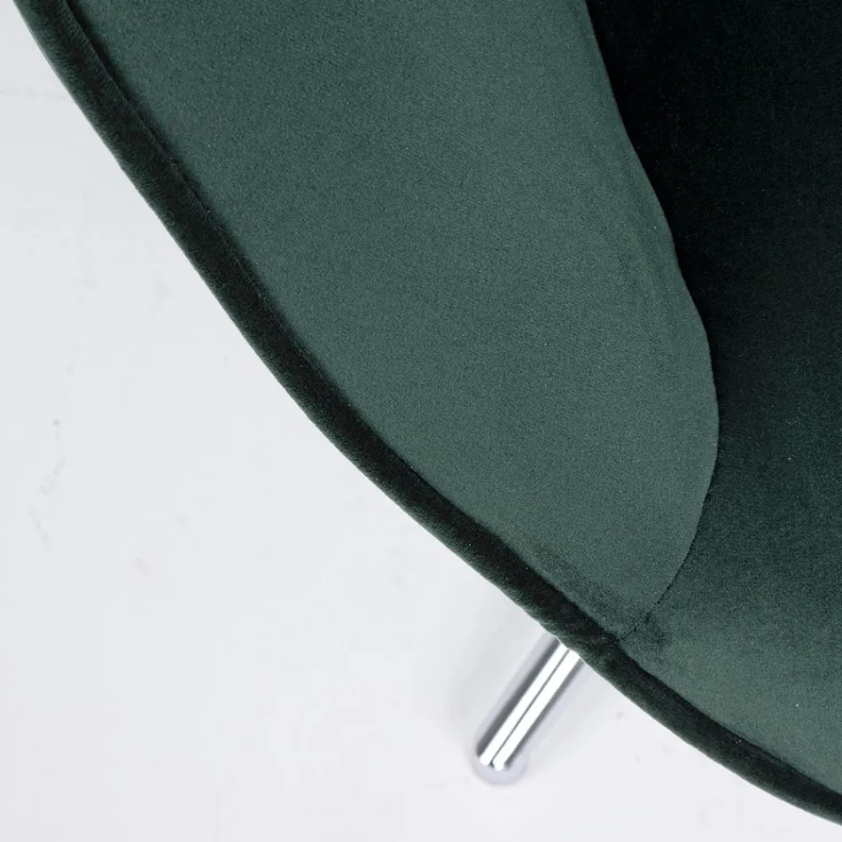 Křeslo s nastavitelnou konstrukcí z chromované oceli a sametu - Giulia Viadurini