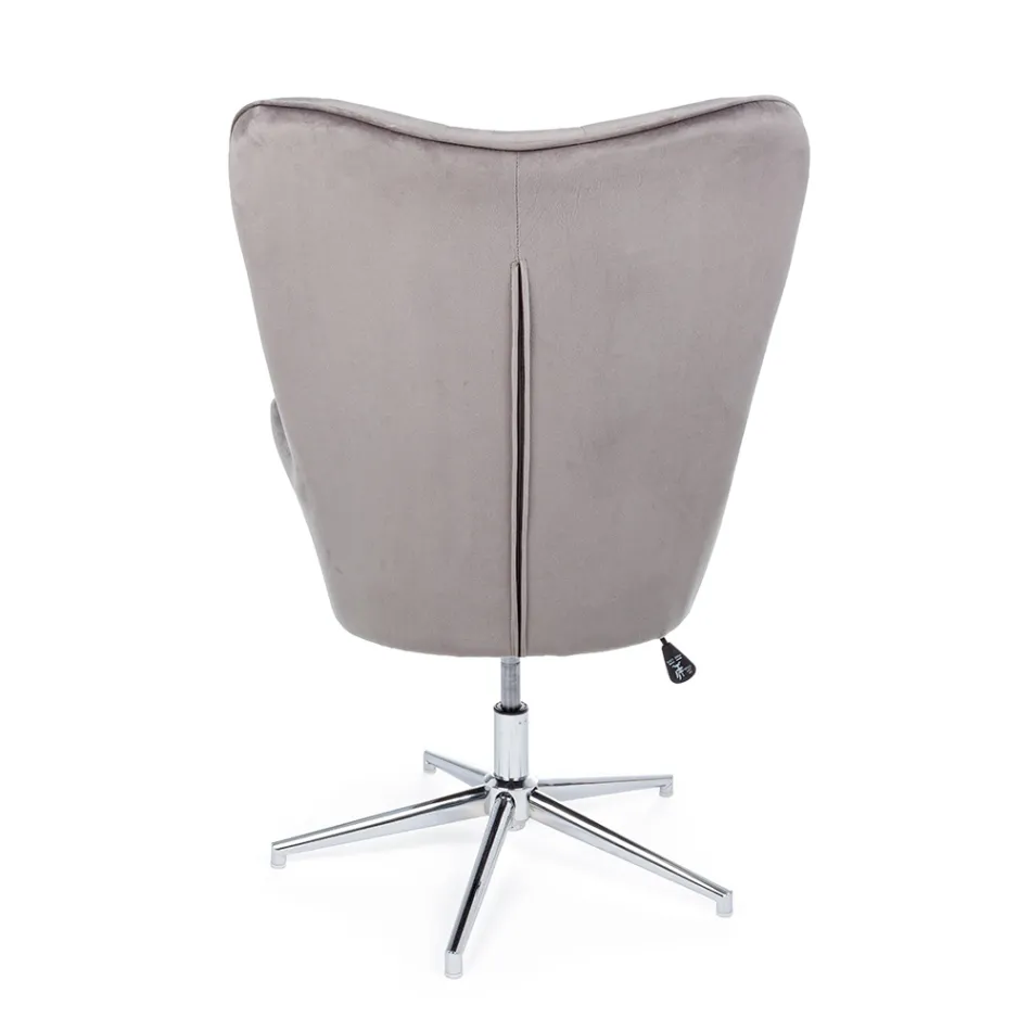 Křeslo s nastavitelnou konstrukcí z chromované oceli a sametu - Giulia Viadurini