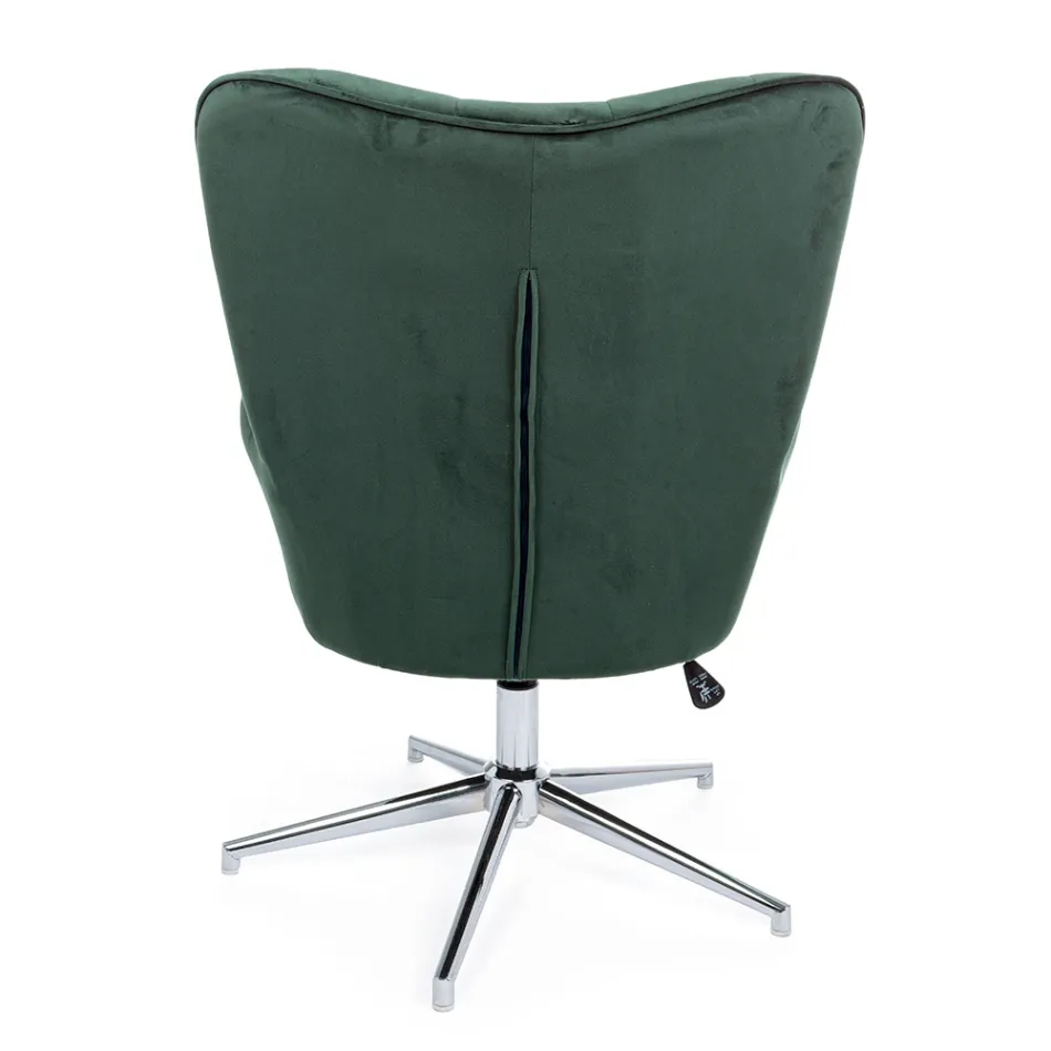 Křeslo s nastavitelnou konstrukcí z chromované oceli a sametu - Giulia Viadurini