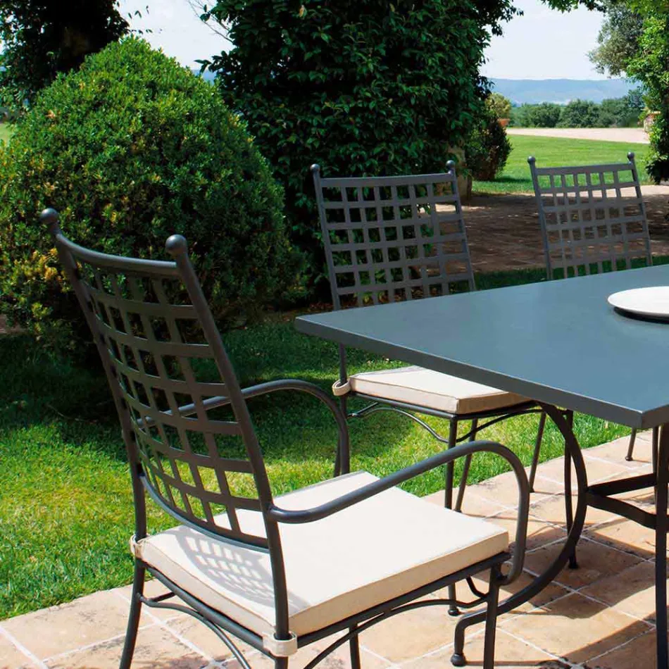 Venkovní stohovatelné kovové křeslo vyrobené v Itálii, 4 kusy - Pira Viadurini