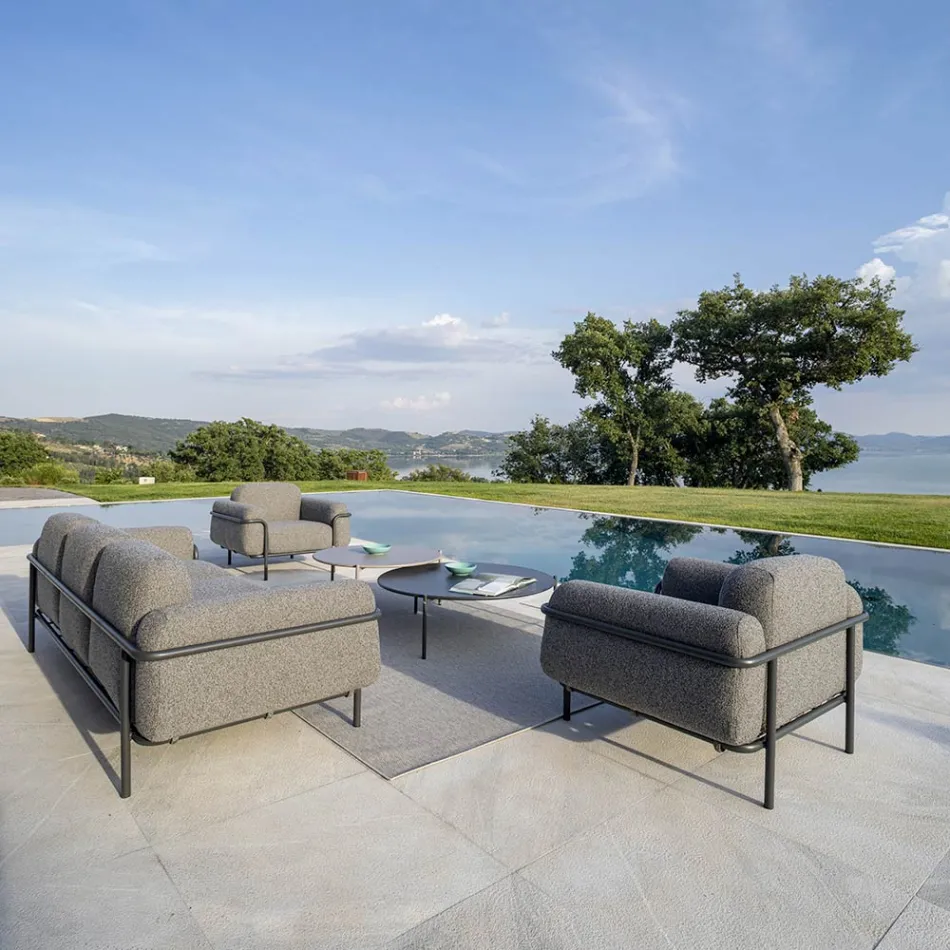 Venkovní křeslo z oceli a polypropylenu Made in Italy - Astrid Viadurini