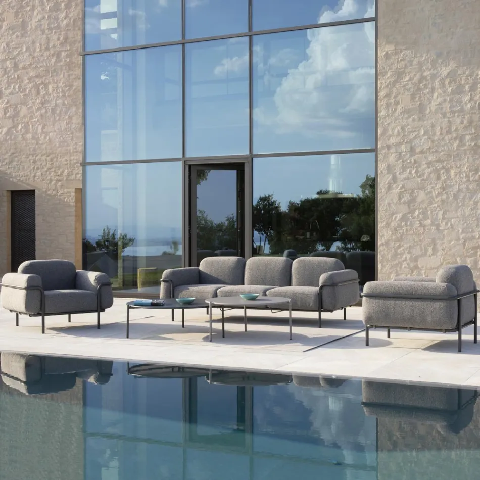 Venkovní křeslo z oceli a polypropylenu Made in Italy - Astrid Viadurini