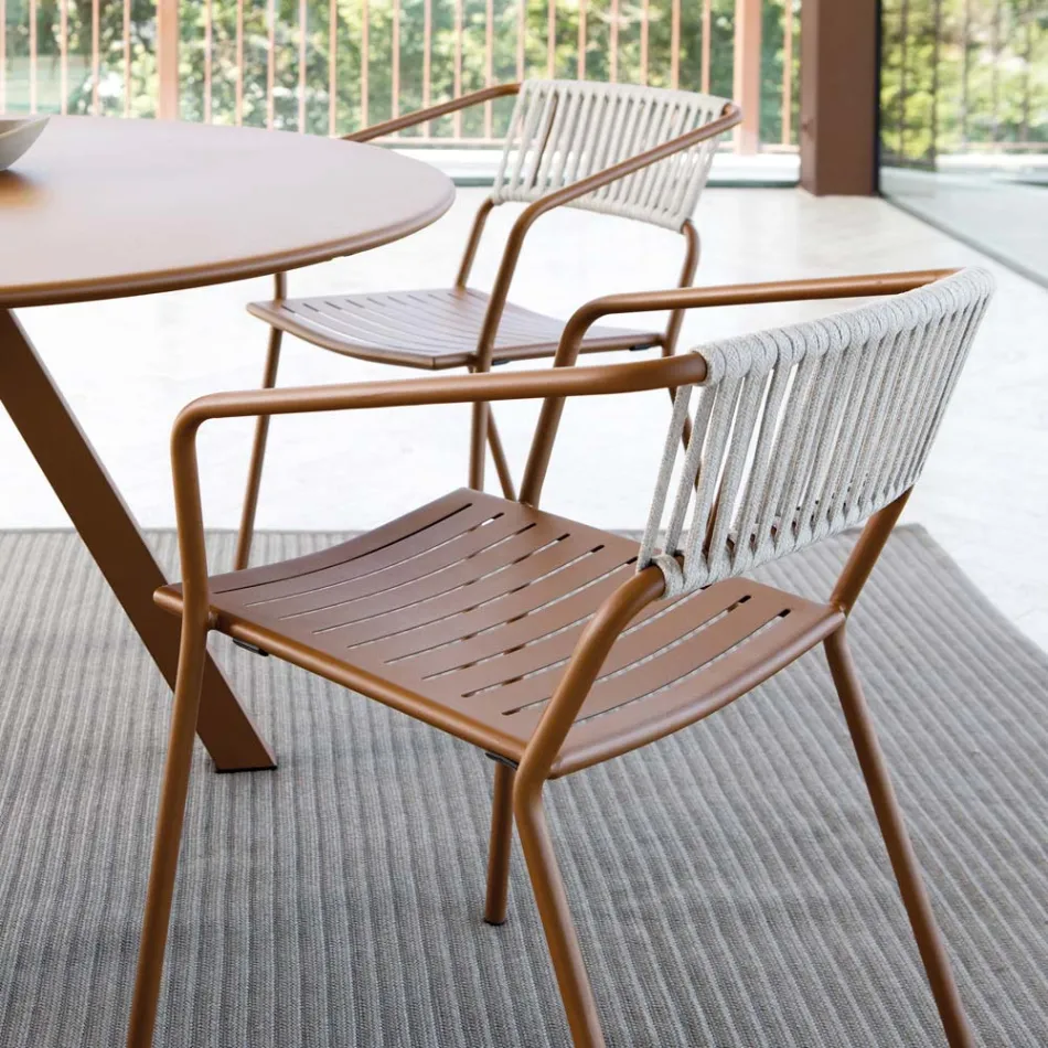 Venkovní křeslo z pozinkované oceli Stohovatelné Made in Italy 2 kusy - Vesna Viadurini