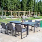 Venkovní křeslo z hliníku lakované námořním lanem a teakem - Chase Viadurini