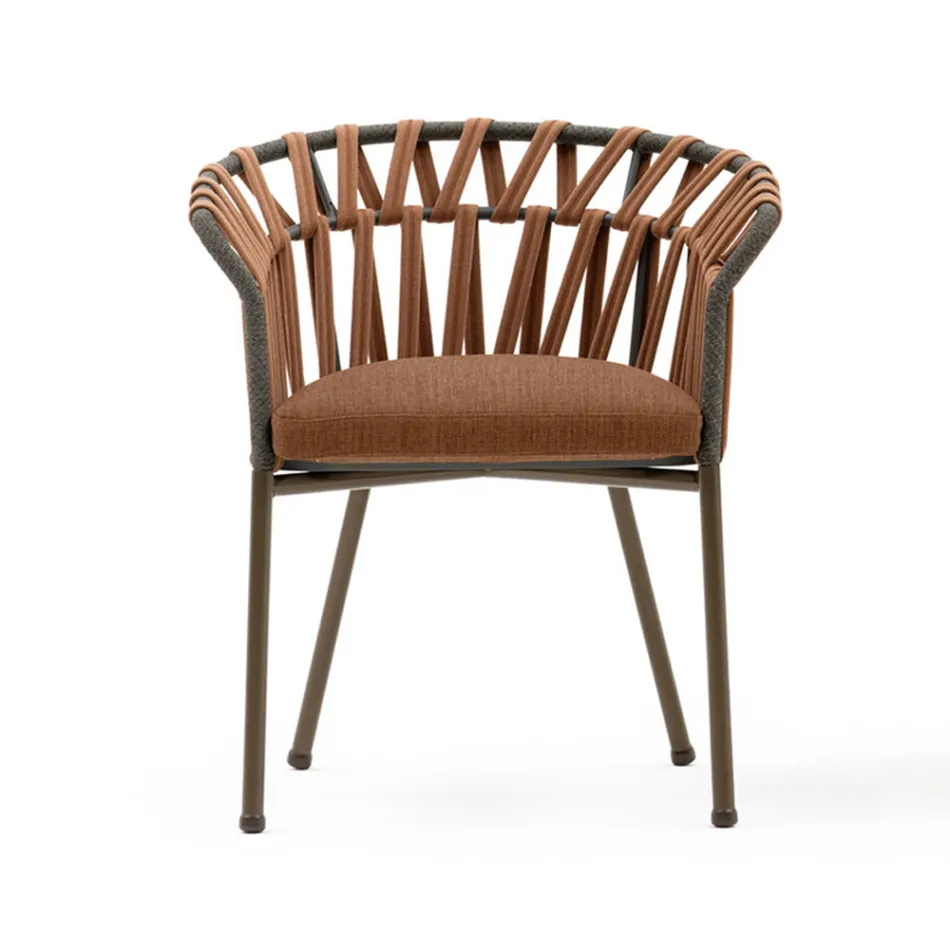 Venkovní křeslo z lana, látky a hliníku - Emma Cross od Varaschin Viadurini