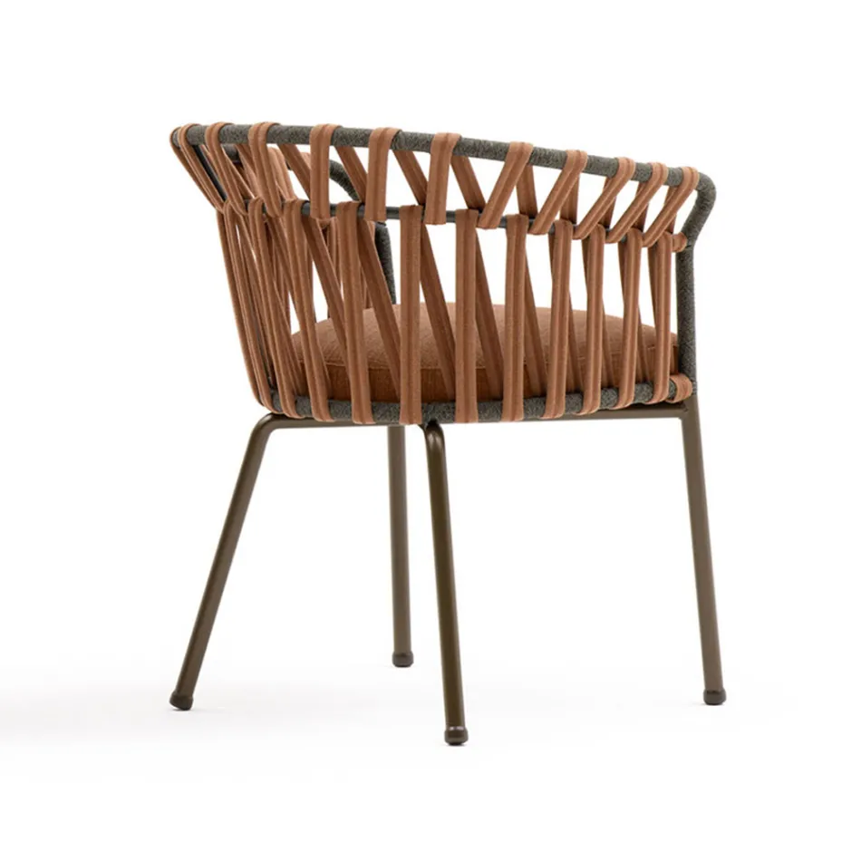 Venkovní křeslo z lana, látky a hliníku - Emma Cross od Varaschin Viadurini