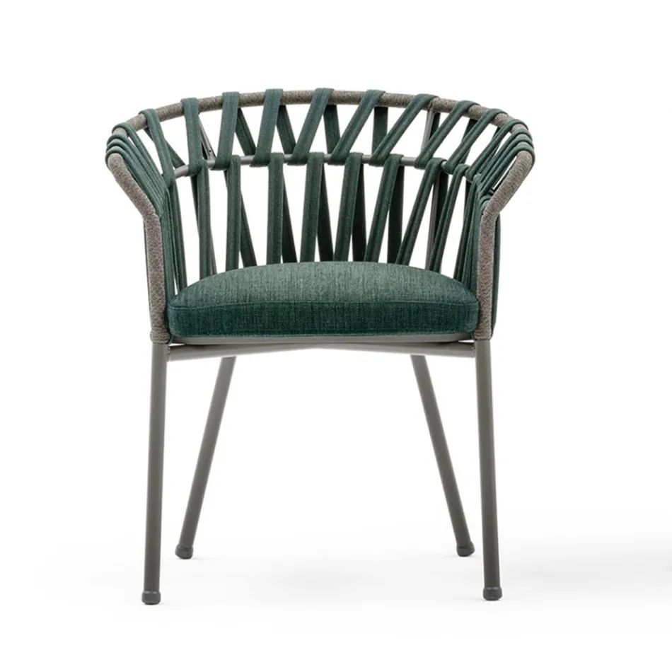 Venkovní křeslo z lana, látky a hliníku - Emma Cross od Varaschin Viadurini