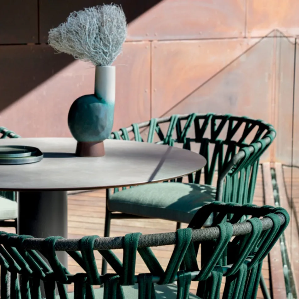 Venkovní křeslo z lana, látky a hliníku - Emma Cross od Varaschin Viadurini