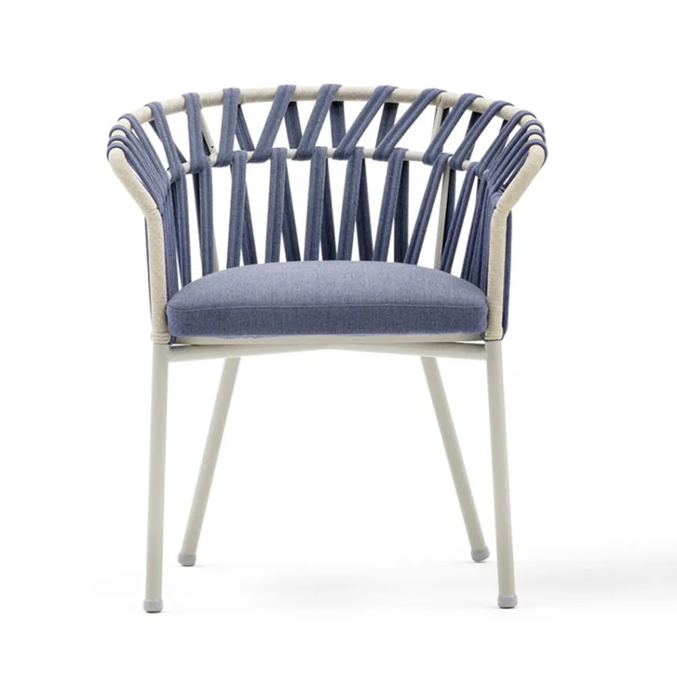 Venkovní křeslo z lana, látky a hliníku - Emma Cross od Varaschin Viadurini