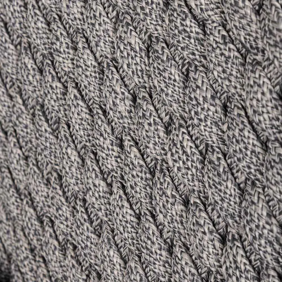 Venkovní křeslo ze dřeva a lana s polštářem, Homemotion, 2 kusy - Oskana Viadurini