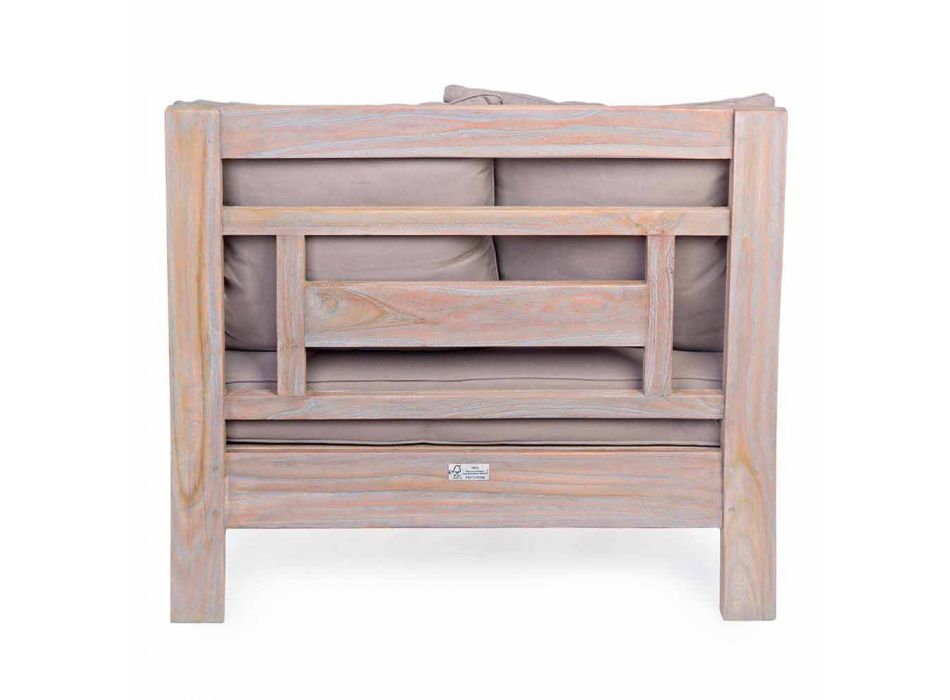 Homemotion - Nusadua Classic Design Outdoor Armchair in Teak Wood Viadurini