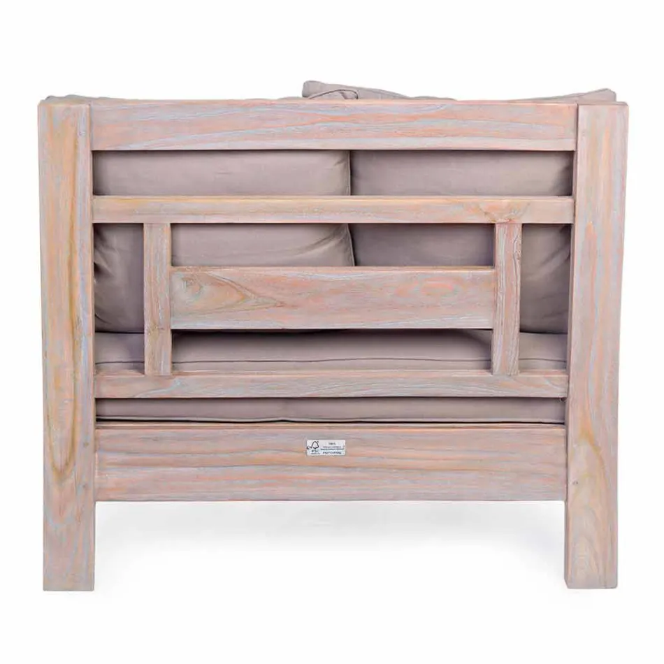 Homemotion - Nusadua Classic Design Outdoor Armchair in Teak Wood Viadurini