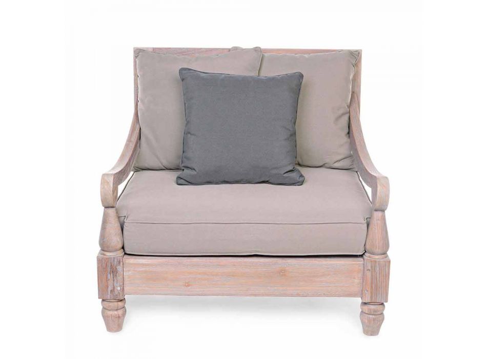 Homemotion - Nusadua Classic Design Outdoor Armchair in Teak Wood Viadurini