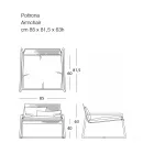 Venkovní kovové křeslo s luxusním polštářem Made in Italy - Karol Viadurini