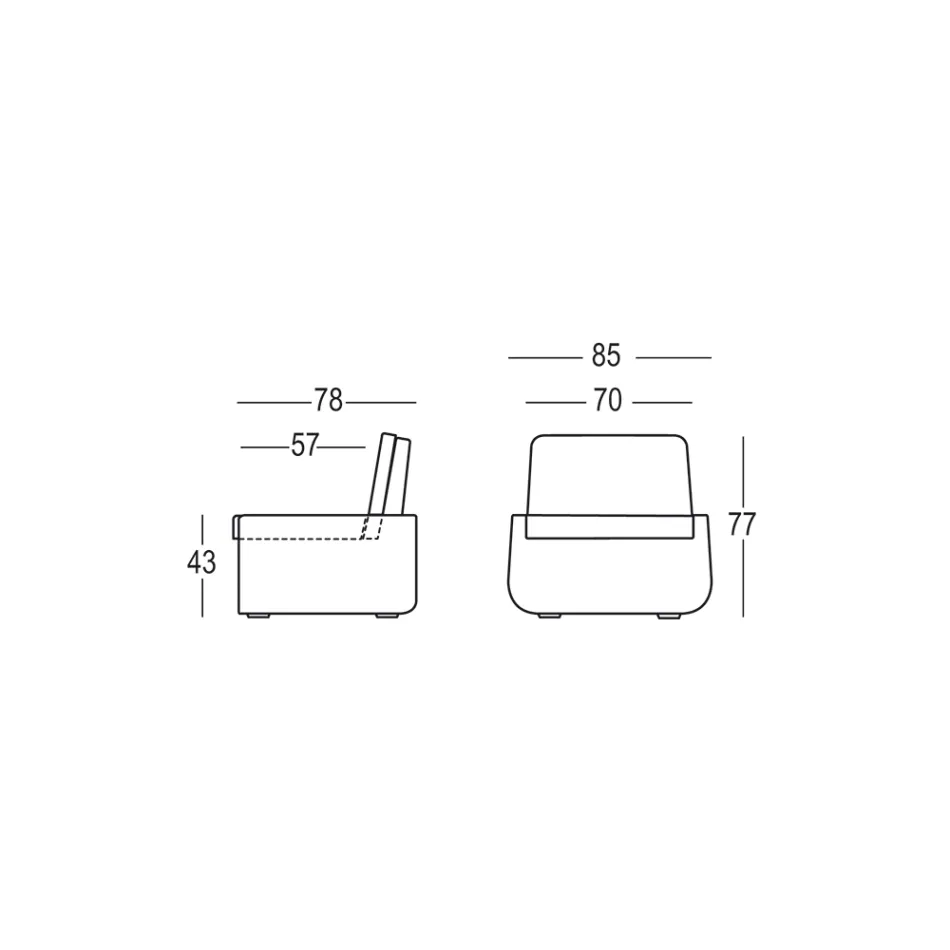 Venkovní křeslo z polyetylenu s látkovým polštářem Made in Italy - Belida Viadurini