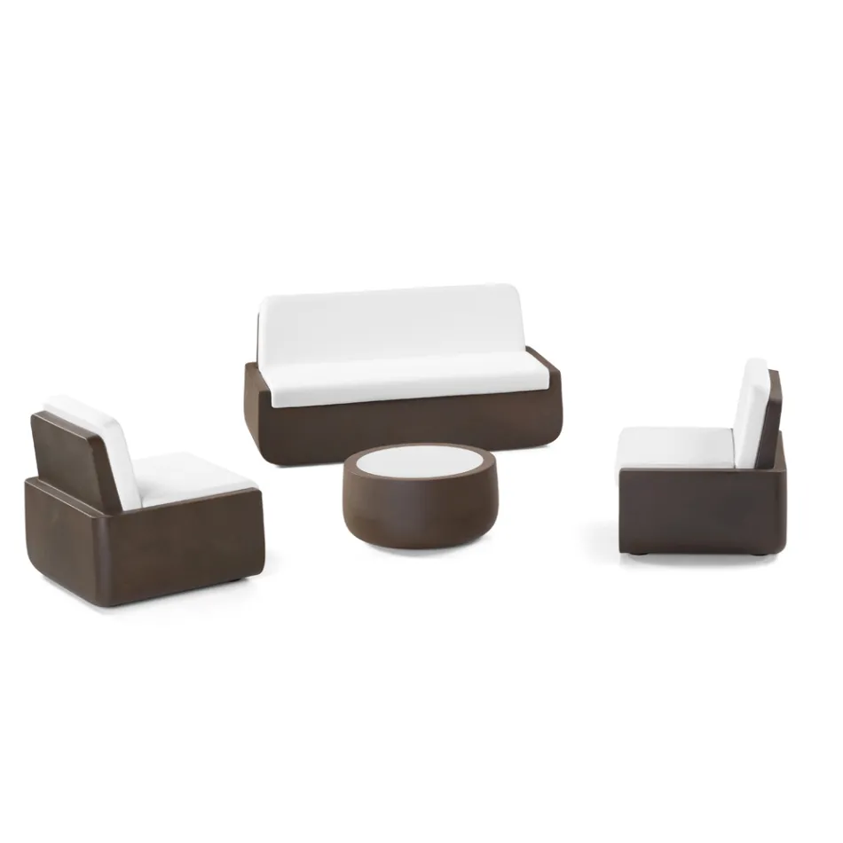 Venkovní křeslo z polyetylenu s látkovým polštářem Made in Italy - Belida Viadurini